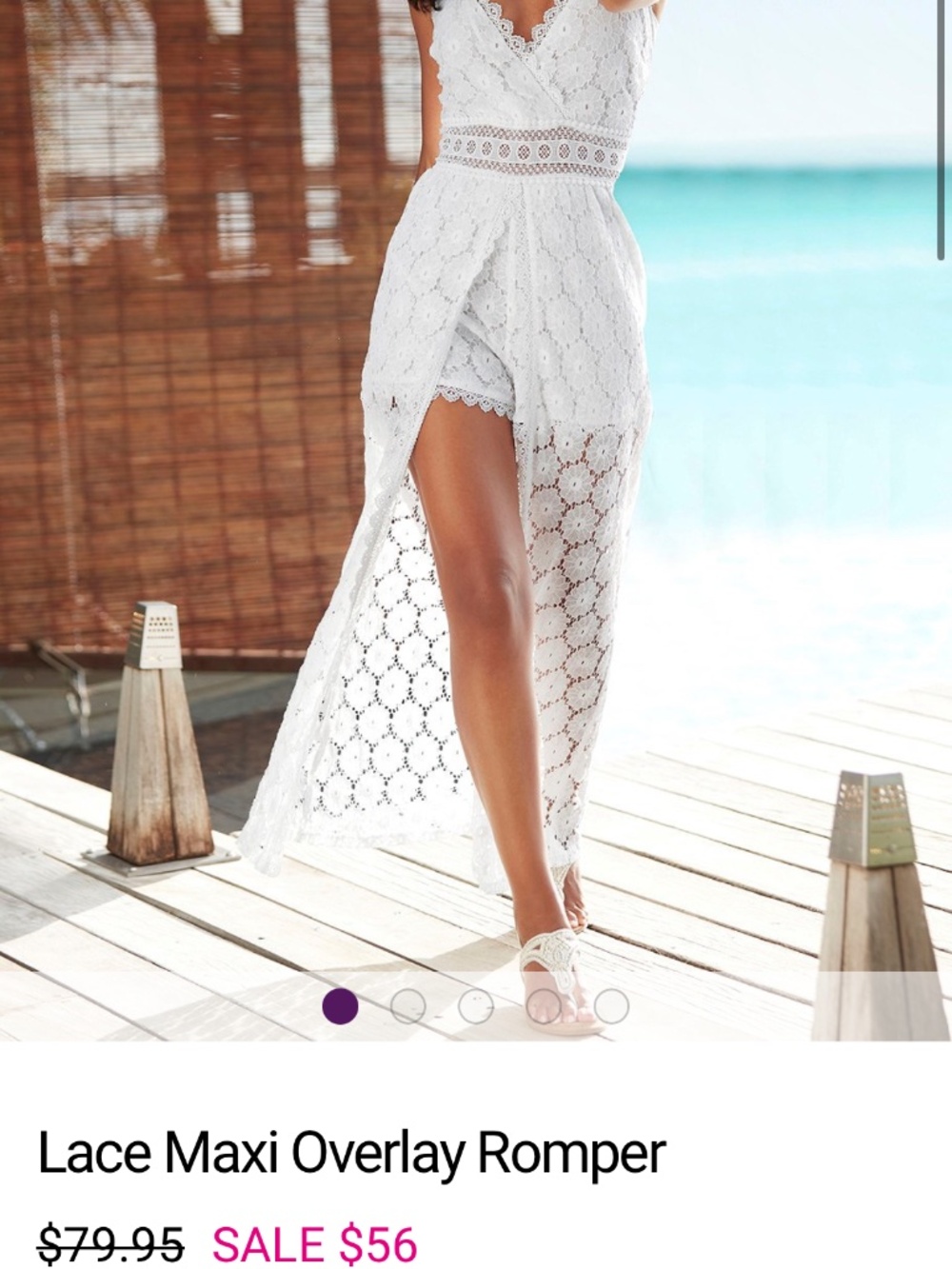 Lace maxi overlay romper